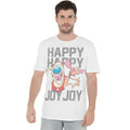 White - Lifestyle - Ren & Stimpy Mens Happy Happy Joy Joy T-Shirt