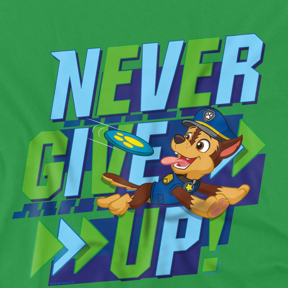 Kelly Green - Pack Shot - Paw Patrol Mens Never Give Up T-Shirt