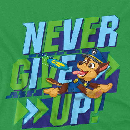 Kelly Green - Pack Shot - Paw Patrol Mens Never Give Up T-Shirt