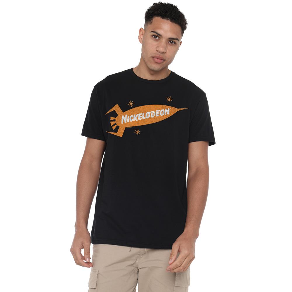 Black - Lifestyle - Nickelodeon Mens Retro Rocket Logo T-Shirt