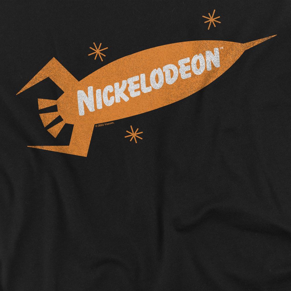 Black - Pack Shot - Nickelodeon Mens Retro Rocket Logo T-Shirt