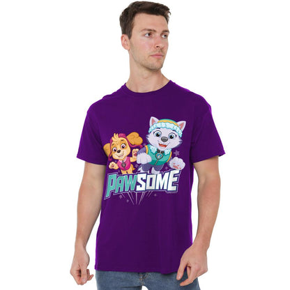 Purple - Lifestyle - Paw Patrol Mens Pawsome Skye & Everest T-Shirt
