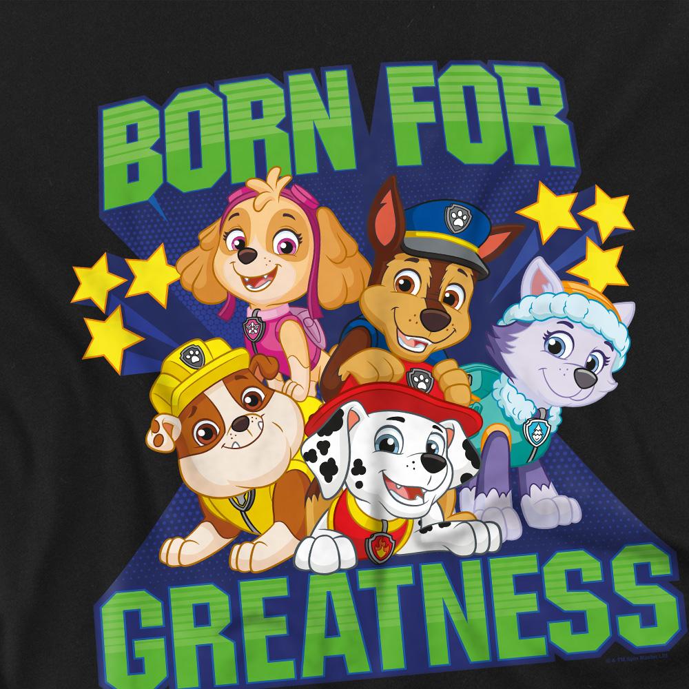 Black - Side - Paw Patrol Mens Born For Greatness T-Shirt