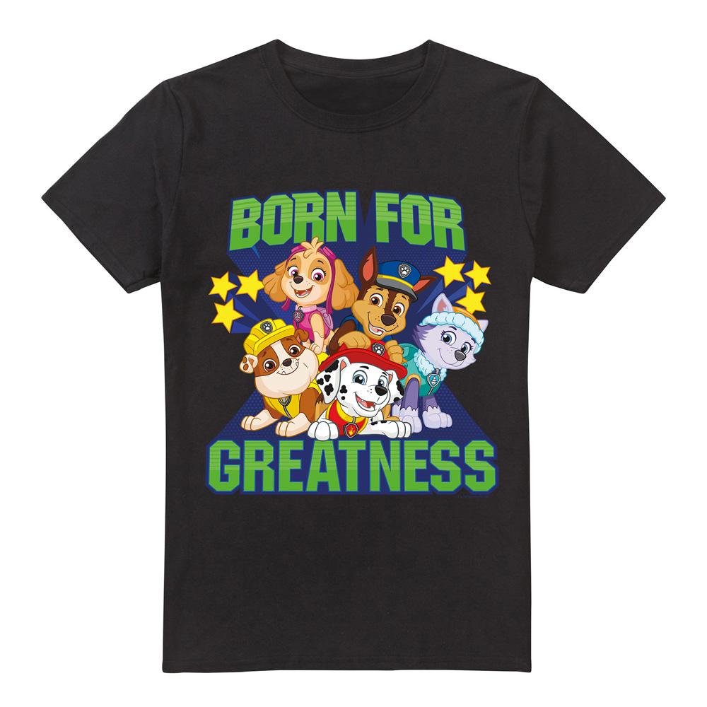 Black - Front - Paw Patrol Mens Born For Greatness T-Shirt