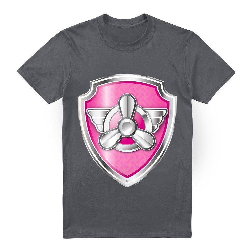 Charcoal - Front - Paw Patrol Mens Skye Badge T-Shirt