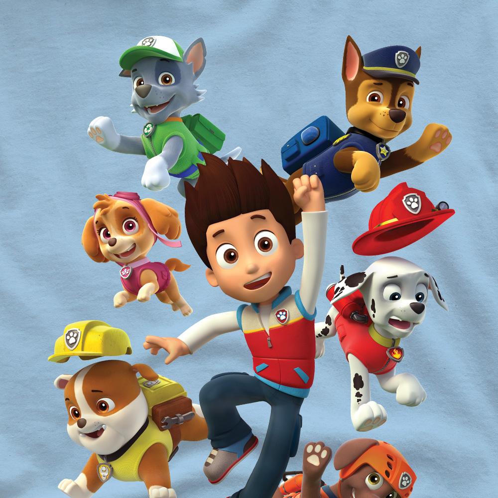 Light Blue - Side - Paw Patrol Mens Ryders Pups T-Shirt