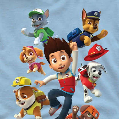 Light Blue - Side - Paw Patrol Mens Ryders Pups T-Shirt