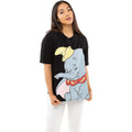 Black-Blue-Yellow - Lifestyle - Dumbo Womens-Ladies Smile Slouch T-Shirt