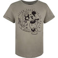 Light Khaki-Black - Front - Disney Womens-Ladies Allow Yourself To Grow Mickey Mouse T-Shirt