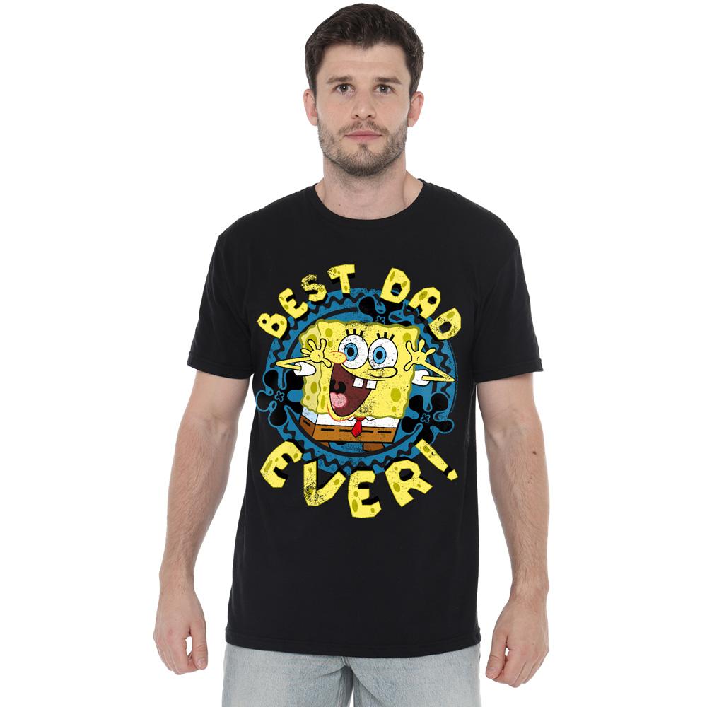 Black - Lifestyle - SpongeBob SquarePants Mens Best Dad Ever Fathers Day T-Shirt