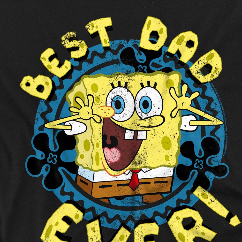 Black - Side - SpongeBob SquarePants Mens Best Dad Ever Fathers Day T-Shirt