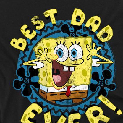 Black - Side - SpongeBob SquarePants Mens Best Dad Ever Fathers Day T-Shirt