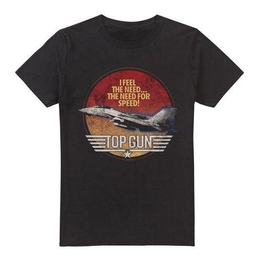 Black - Front - Top Gun Mens Fighter T-Shirt