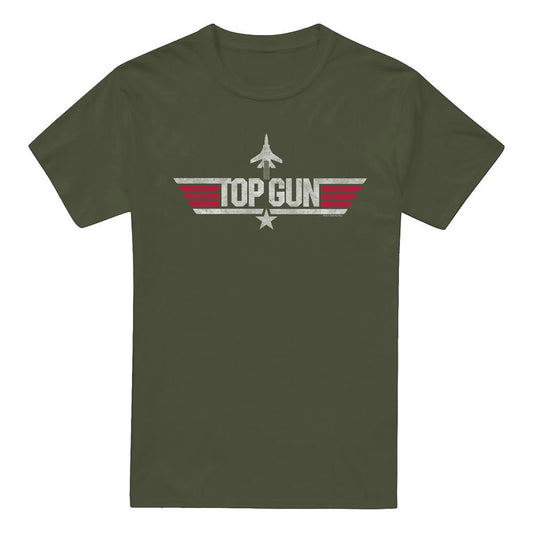 Military Green - Front - Top Gun Mens Logo T-Shirt