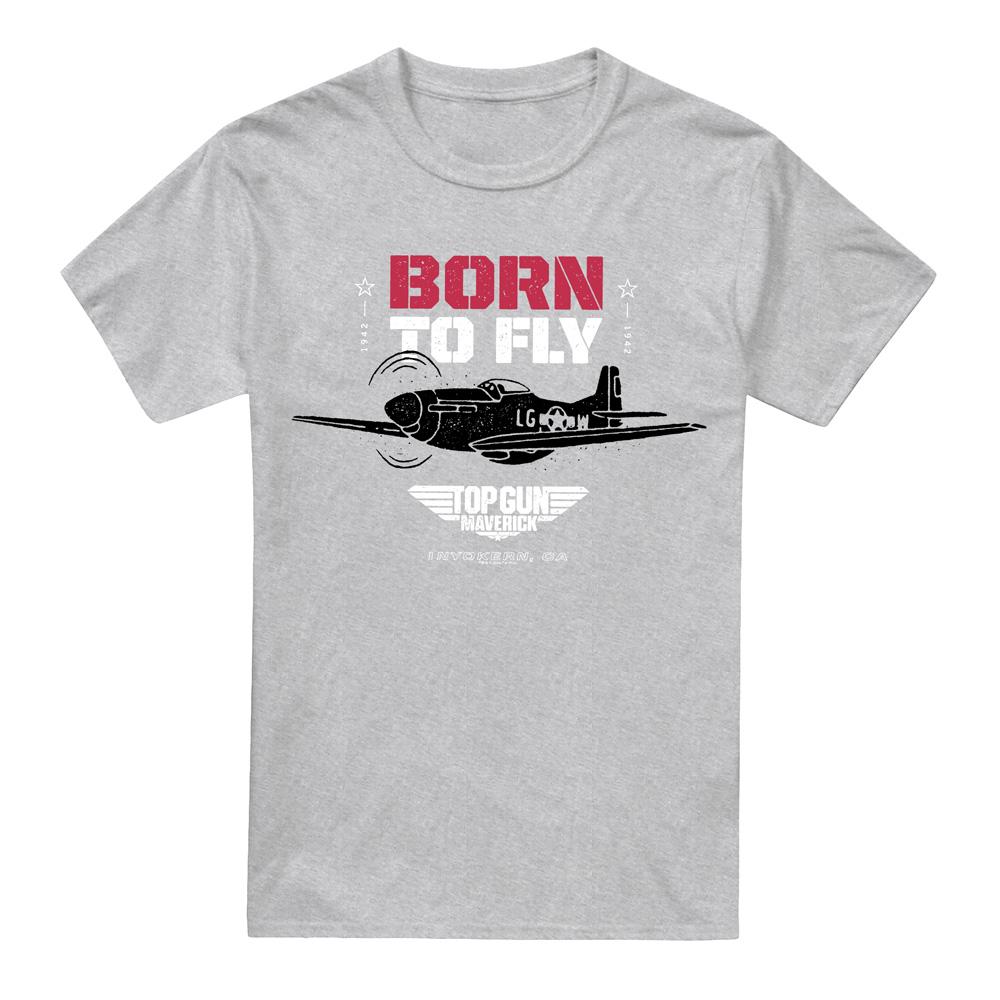 Sport Heather - Front - Top Gun Mens Born To Fly T-Shirt