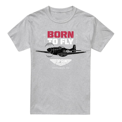 Sport Heather - Front - Top Gun Mens Born To Fly T-Shirt