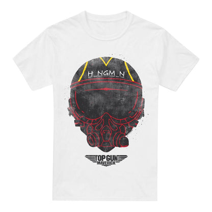 White - Front - Top Gun Mens Hangman Helmet T-Shirt