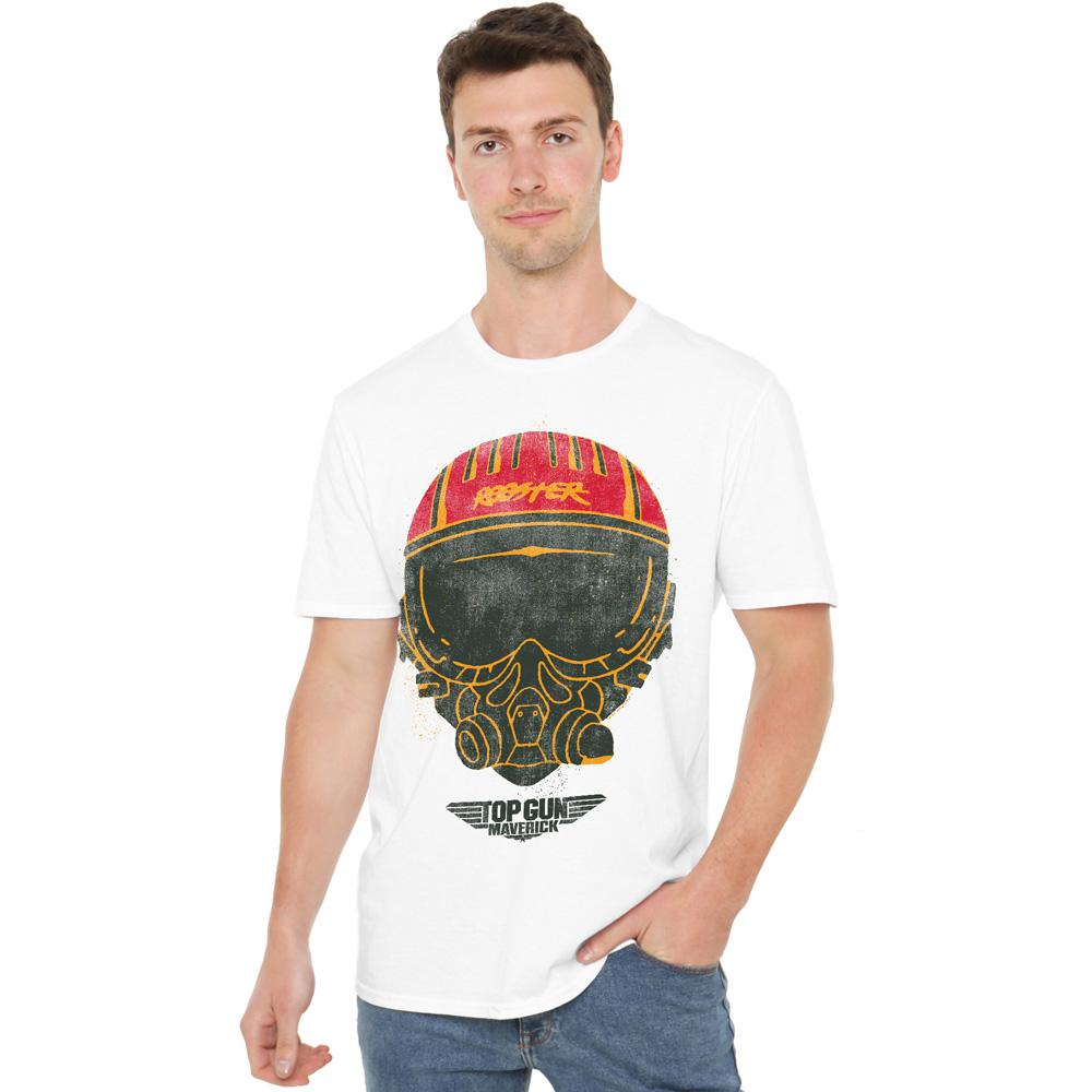White - Lifestyle - Top Gun Mens Rooster Helmet T-Shirt