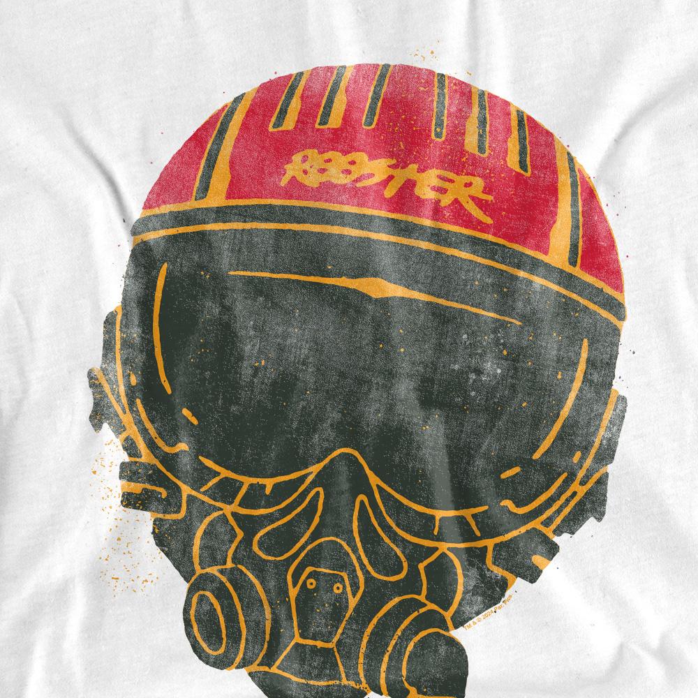 White - Pack Shot - Top Gun Mens Rooster Helmet T-Shirt