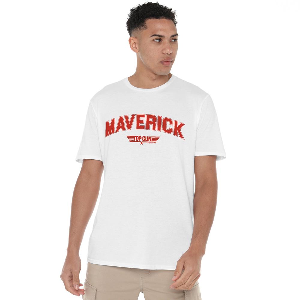 White - Lifestyle - Top Gun Mens Maverick Varsity T-Shirt