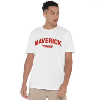 White - Lifestyle - Top Gun Mens Maverick Varsity T-Shirt