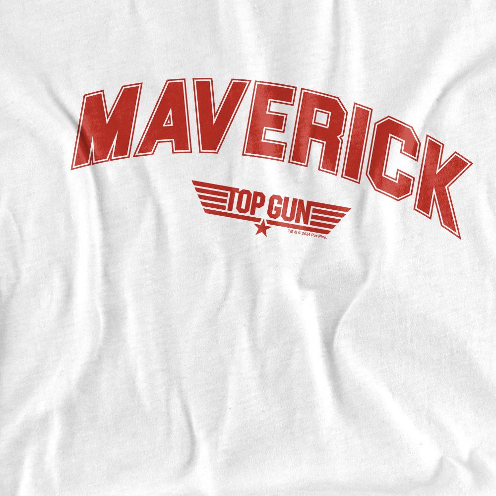 White - Side - Top Gun Mens Maverick Varsity T-Shirt