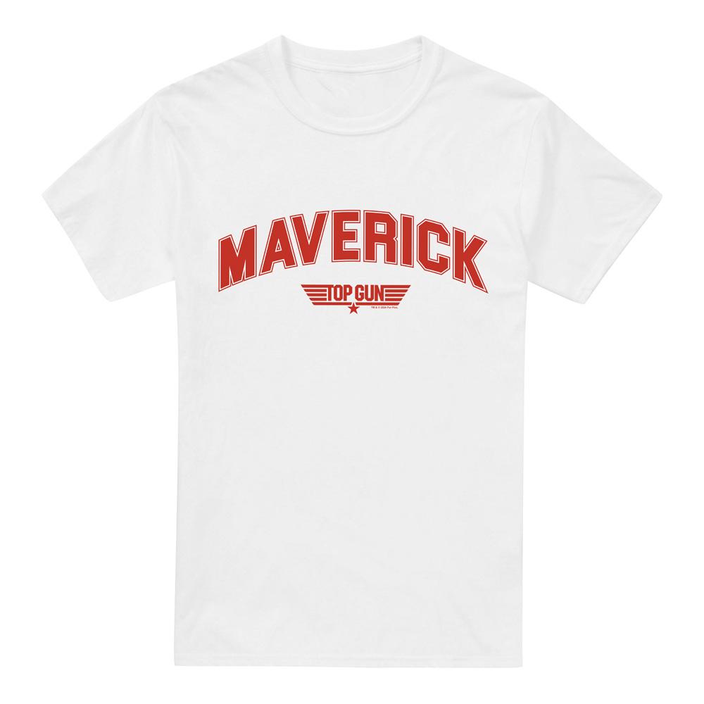 White - Front - Top Gun Mens Maverick Varsity T-Shirt