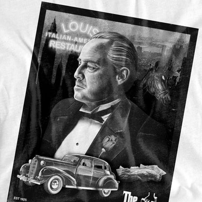 White - Pack Shot - The Godfather Mens Don Vito Corleone Poster T-Shirt