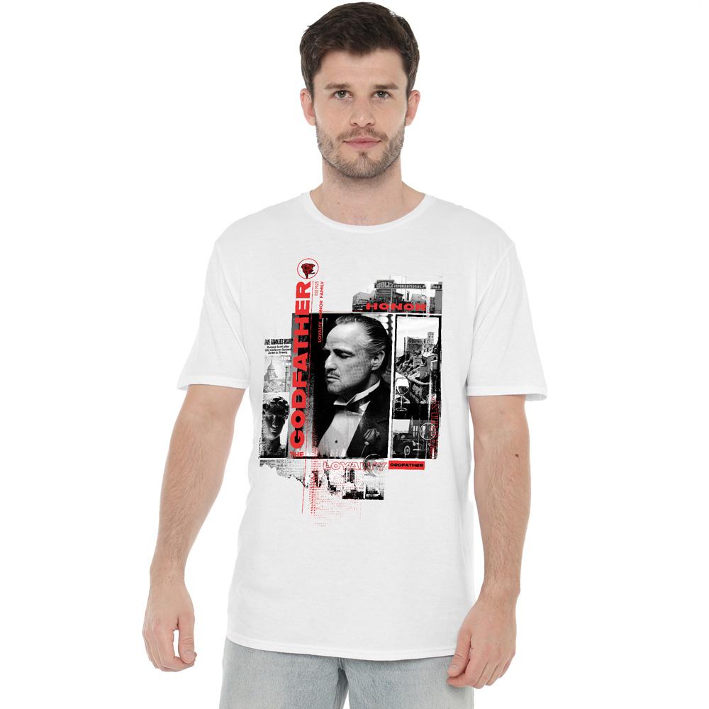 White - Lifestyle - The Godfather Mens Don Vito Corleone Collage T-Shirt