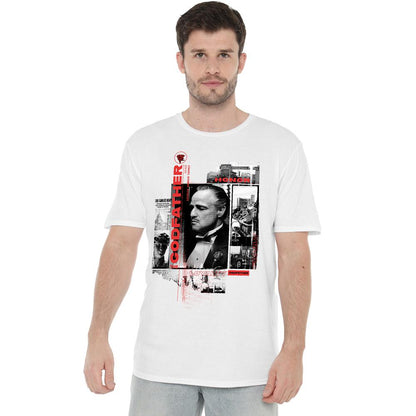 White - Lifestyle - The Godfather Mens Don Vito Corleone Collage T-Shirt