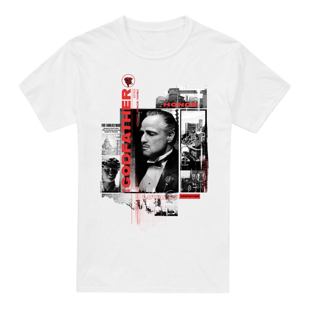 White - Front - The Godfather Mens Don Vito Corleone Collage T-Shirt