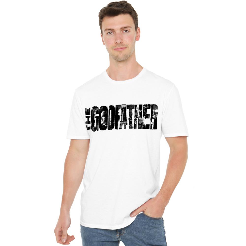 White - Lifestyle - The Godfather Mens Newspaper Logo T-Shirt