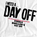 White - Pack Shot - Ferris Bueller´s Day Off Mens Ferris Bueller Needs A Day Off T-Shirt