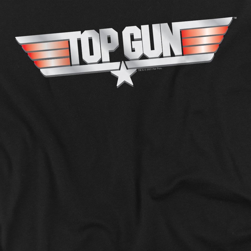 Black - Side - Top Gun Mens Logo T-Shirt