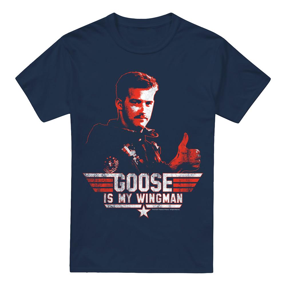 Navy - Front - Top Gun Mens Wingman Goose T-Shirt