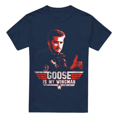 Navy - Front - Top Gun Mens Wingman Goose T-Shirt
