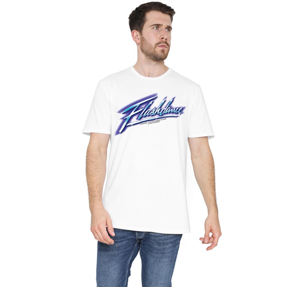 White - Side - Flashdance Mens Logo T-Shirt