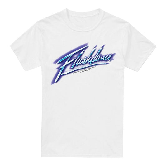 White - Front - Flashdance Mens Logo T-Shirt