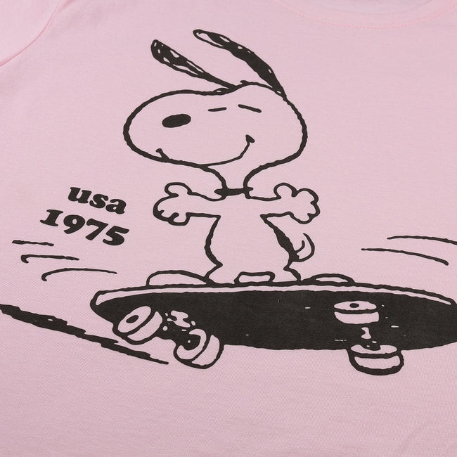 Peanuts Womens/Ladies Snoopy Skateboard T-Shirt | Discounts on great Brands