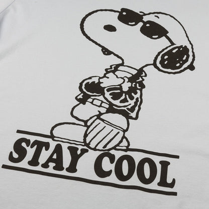 Sky Blue-Black - Side - Peanuts Womens-Ladies Stay Cool Snoopy T-Shirt