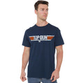 Navy - Lifestyle - Top Gun Mens Distressed Logo T-Shirt