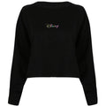 Black - Front - Disney Womens-Ladies Rainbow Crop Sweatshirt