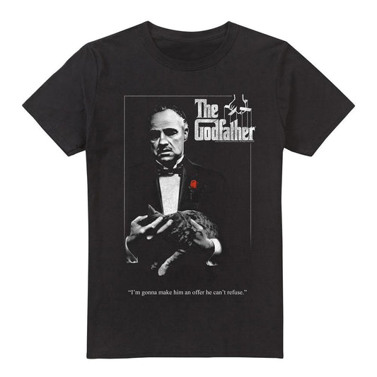 Black - Front - The Godfather Mens Poster T-Shirt