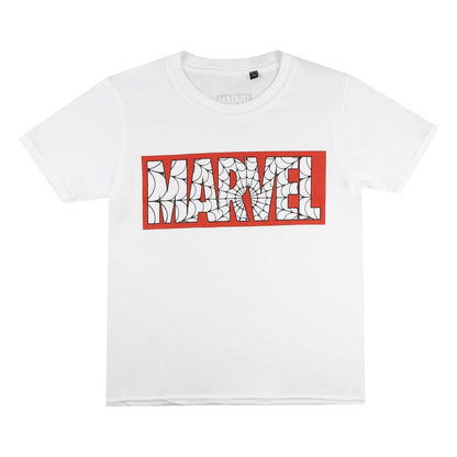 White - Front - Marvel Boys Web T-Shirt