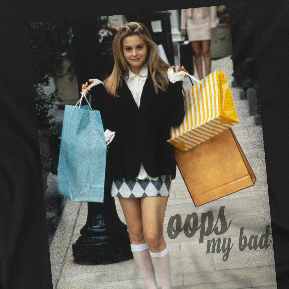 Black - Side - Clueless Mens Oops My Bad T-Shirt