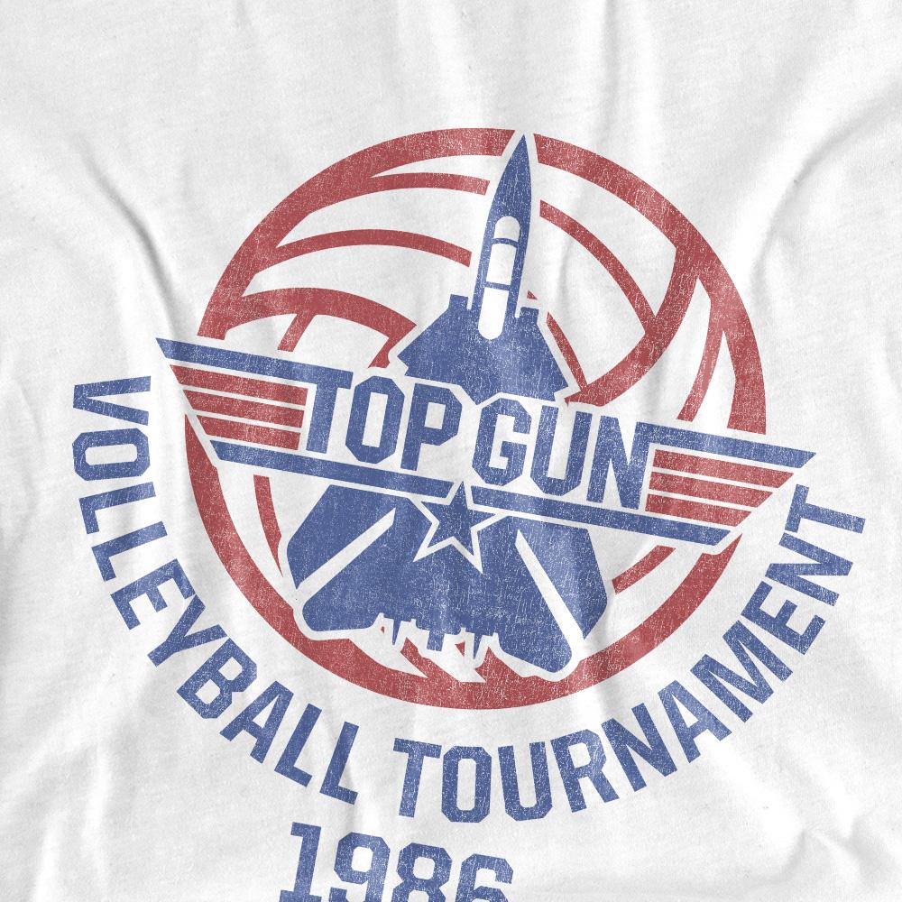 White - Side - Top Gun Mens Volleyball Tournament T-Shirt