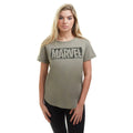 Light Khaki - Lifestyle - Marvel Womens-Ladies Comic Cotton Logo T-Shirt