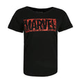 Black - Front - Marvel Womens-Ladies Comic Cotton Logo T-Shirt