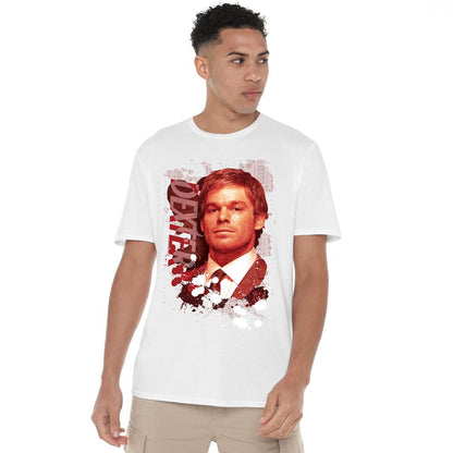 White - Lifestyle - Dexter Mens Splatter T-Shirt