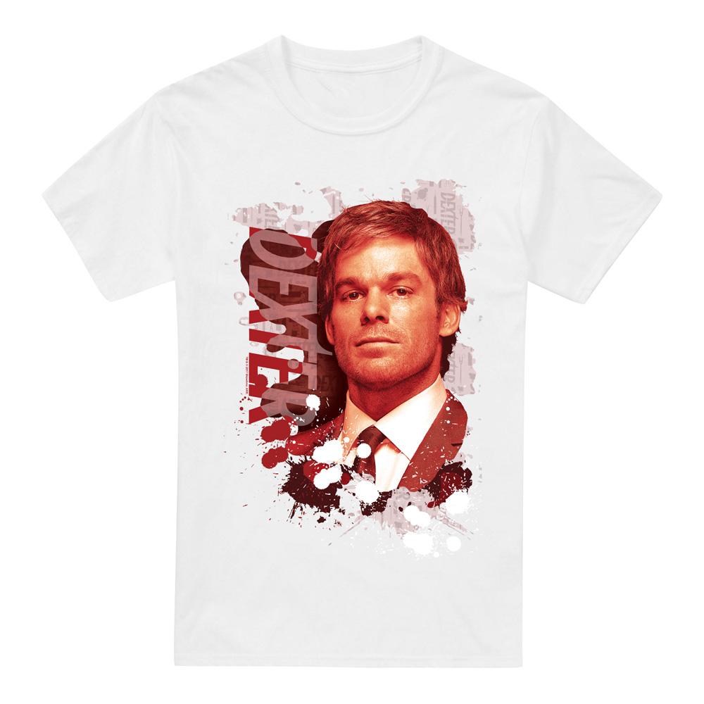 White - Front - Dexter Mens Splatter T-Shirt